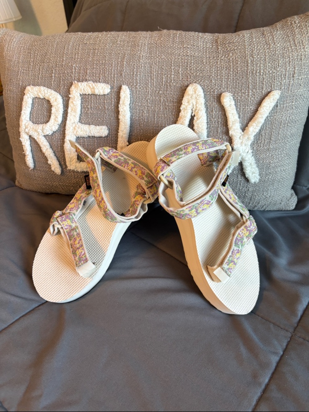 Teva Floral Strap Midform Universal Platform Sandals Light Pink Floral Garden 8 - Picture 3 of 9